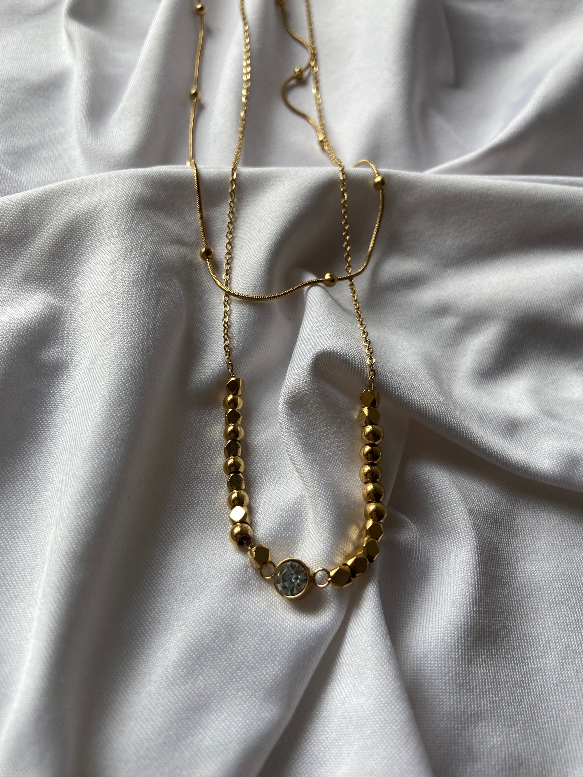 Anti Tarnish Diamond Everyday Layered Necklace