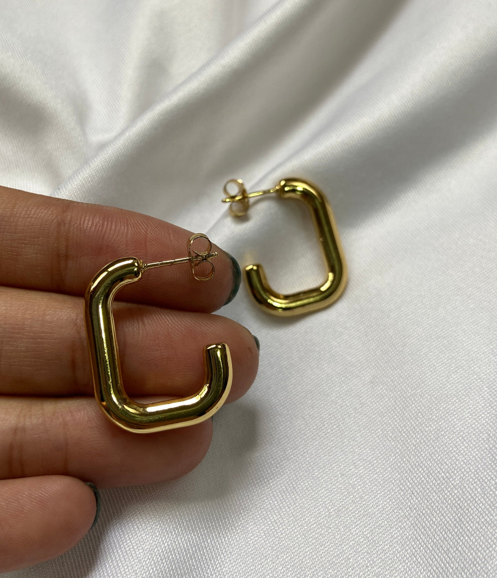 Gold hoop anti tarnish earrings for everyday wear
