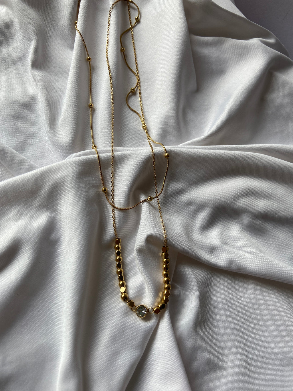 Anti Tarnish Diamond Everyday Layered Necklace