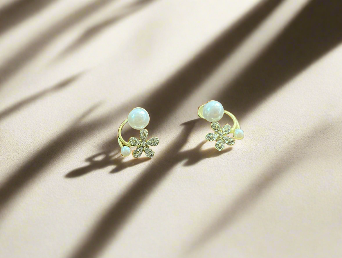 Pearl floral studs