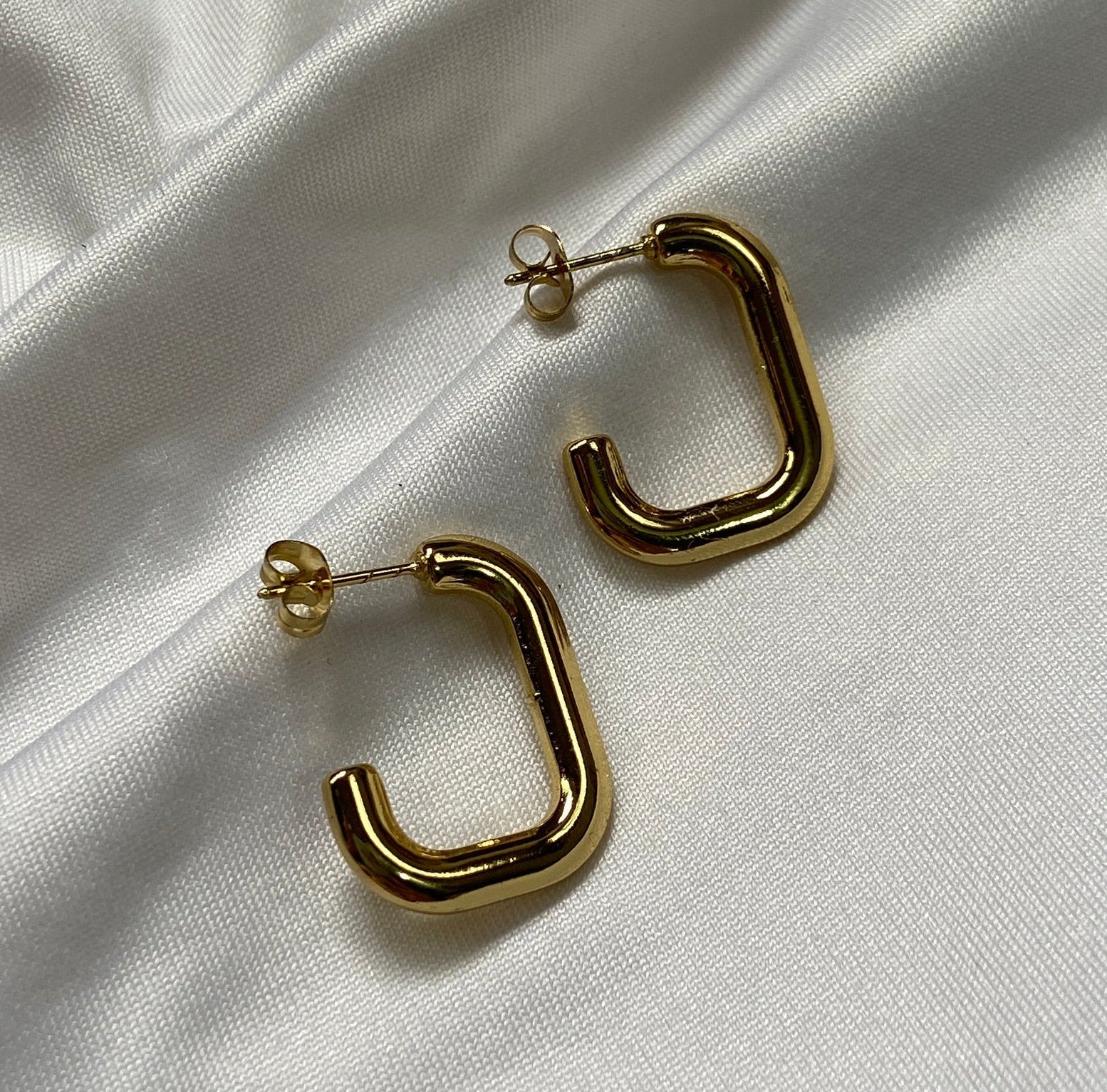 Gold hoop anti tarnish earrings for everyday wear