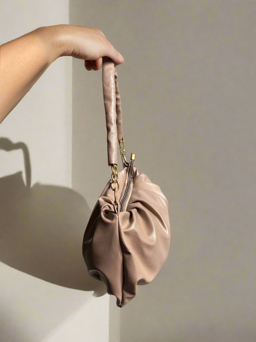 Mocha Ruched Bag