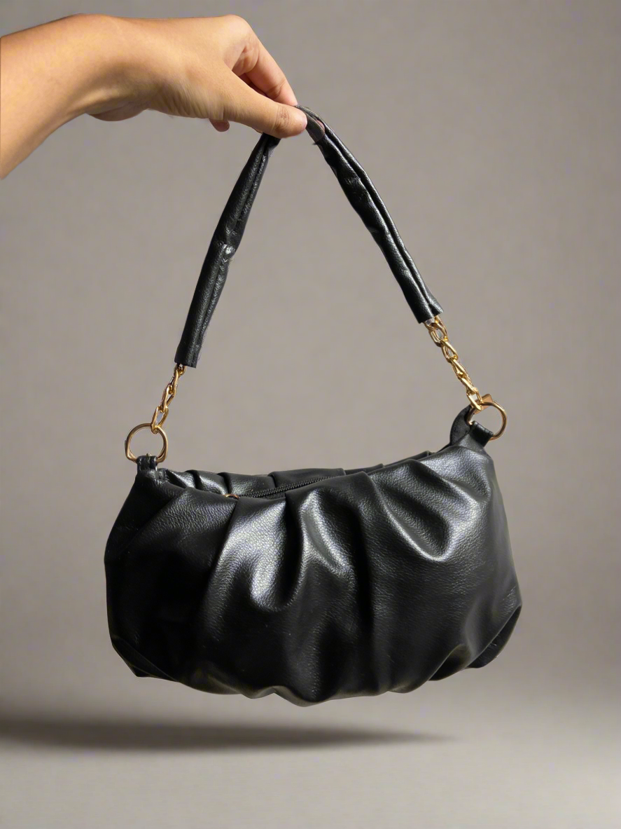 Black Ruched Bag